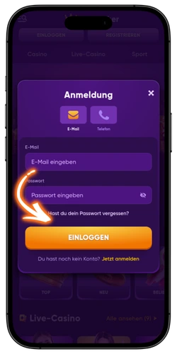 Kingmaker Auszahlung Anmeldung per E-Mail oder Mobilnummer bestätigen